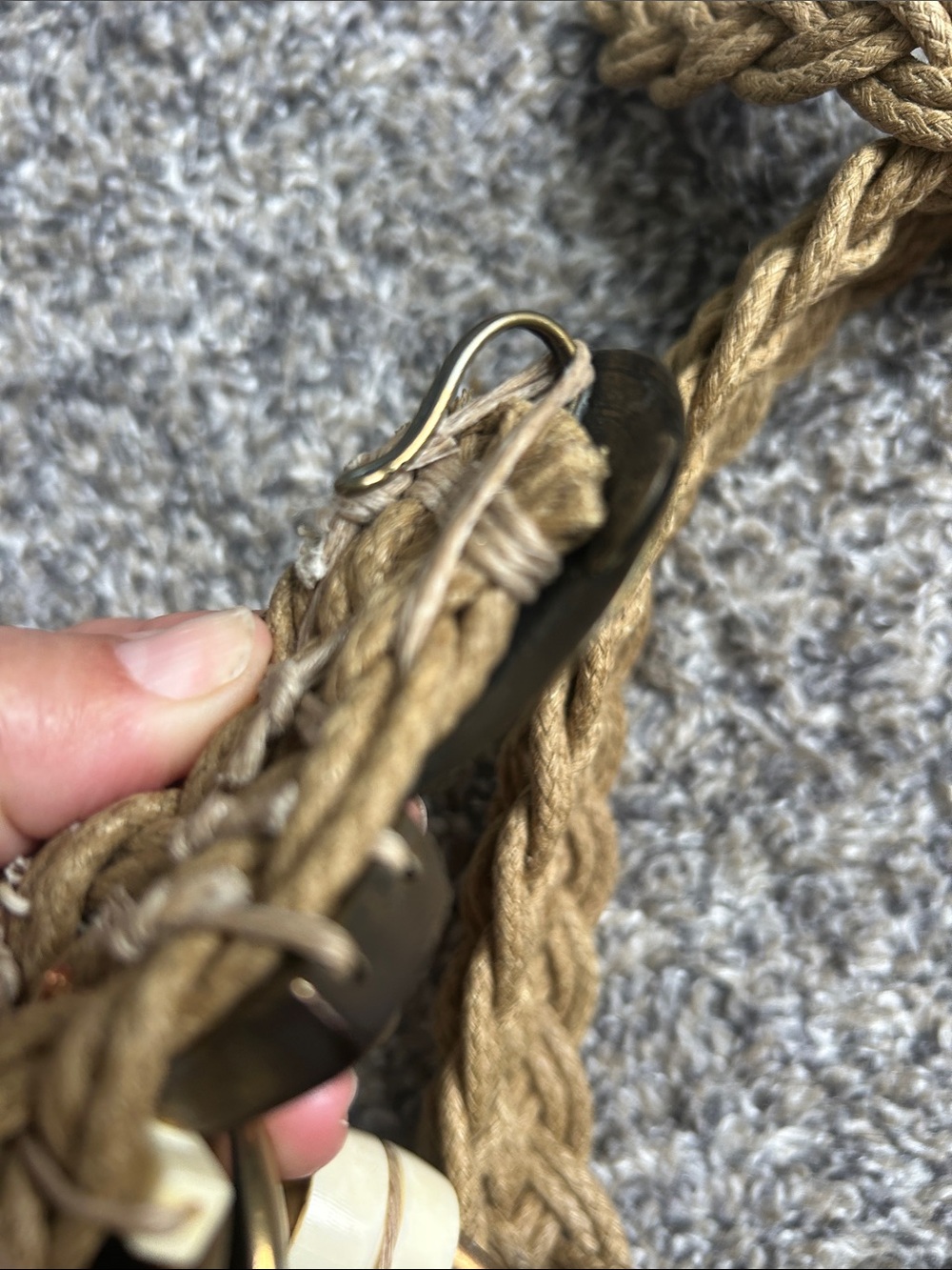 Vintage Marjorie Baer Muti-Media/Metal Boho Woven Fiber Belt - Picture 7 of 9